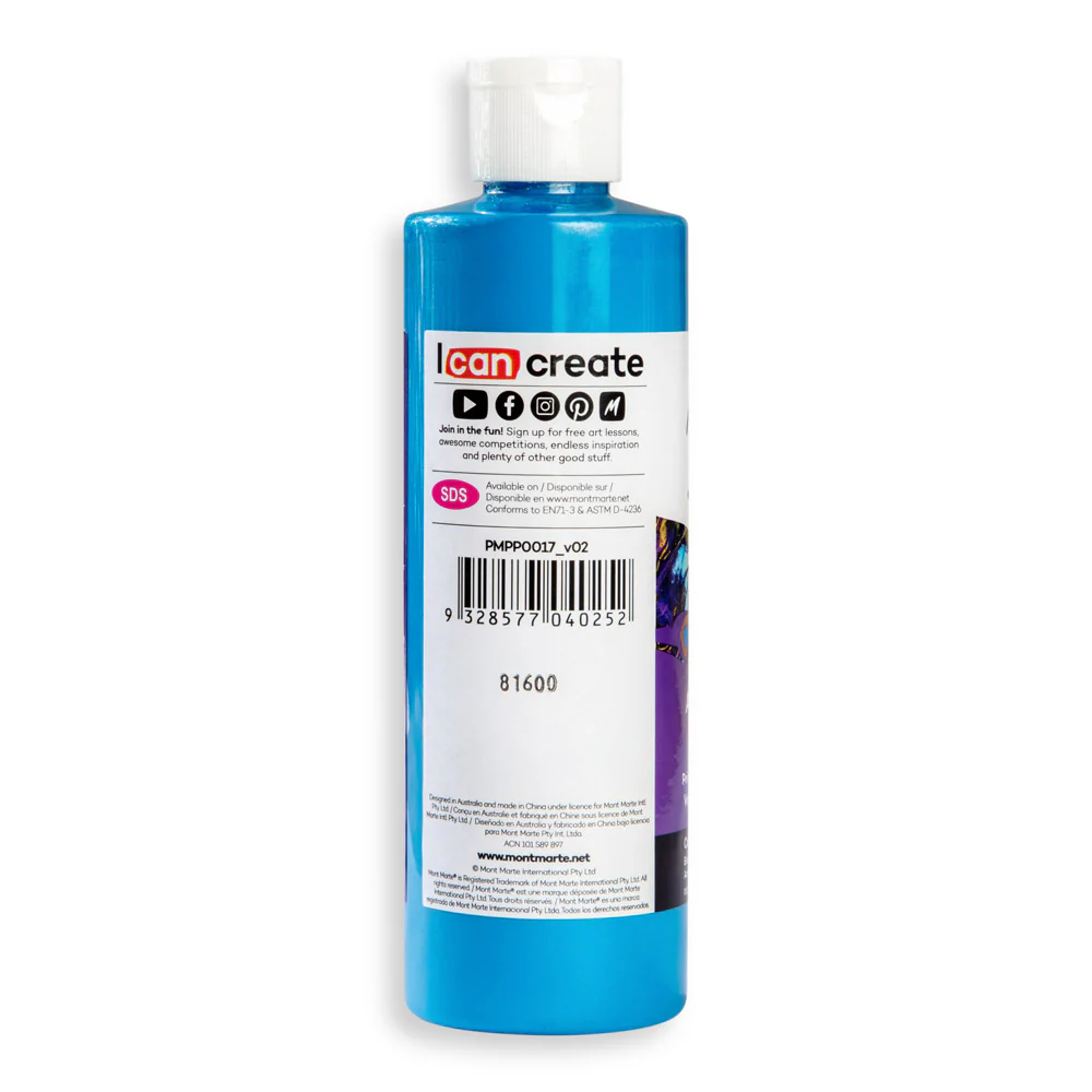 Pouring Acrylic Paint Premium 240ml (8.12 US fl.oz) - Cerulean Blue - Image 3