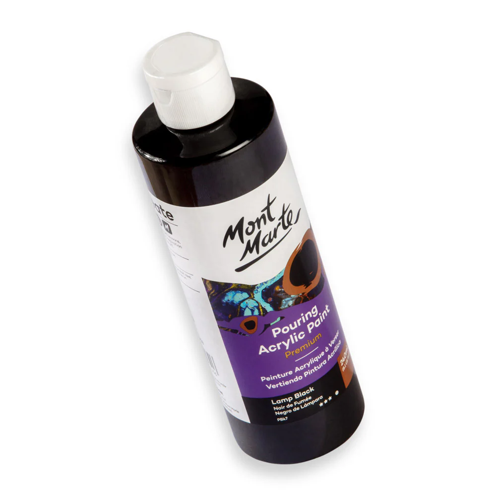 Pouring Acrylic Paint Premium 240ml (8.12 US fl.oz) - Lamp Black - Image 2