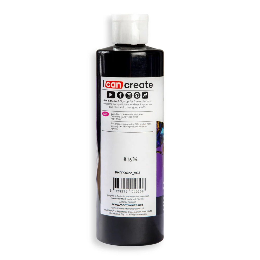 Pouring Acrylic Paint Premium 240ml (8.12 US fl.oz) - Lamp Black - Image 3