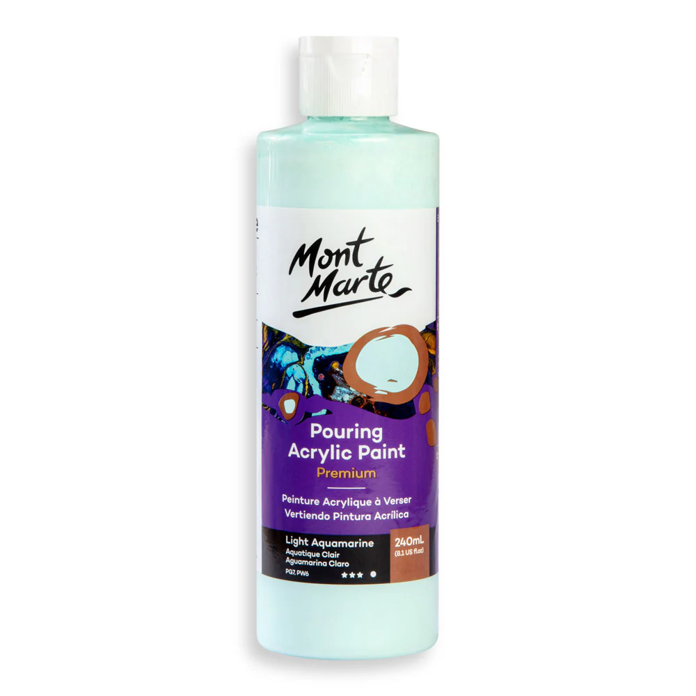Pouring Acrylic Paint Premium 240ml (8.12 US fl.oz) - Light Aquamarine