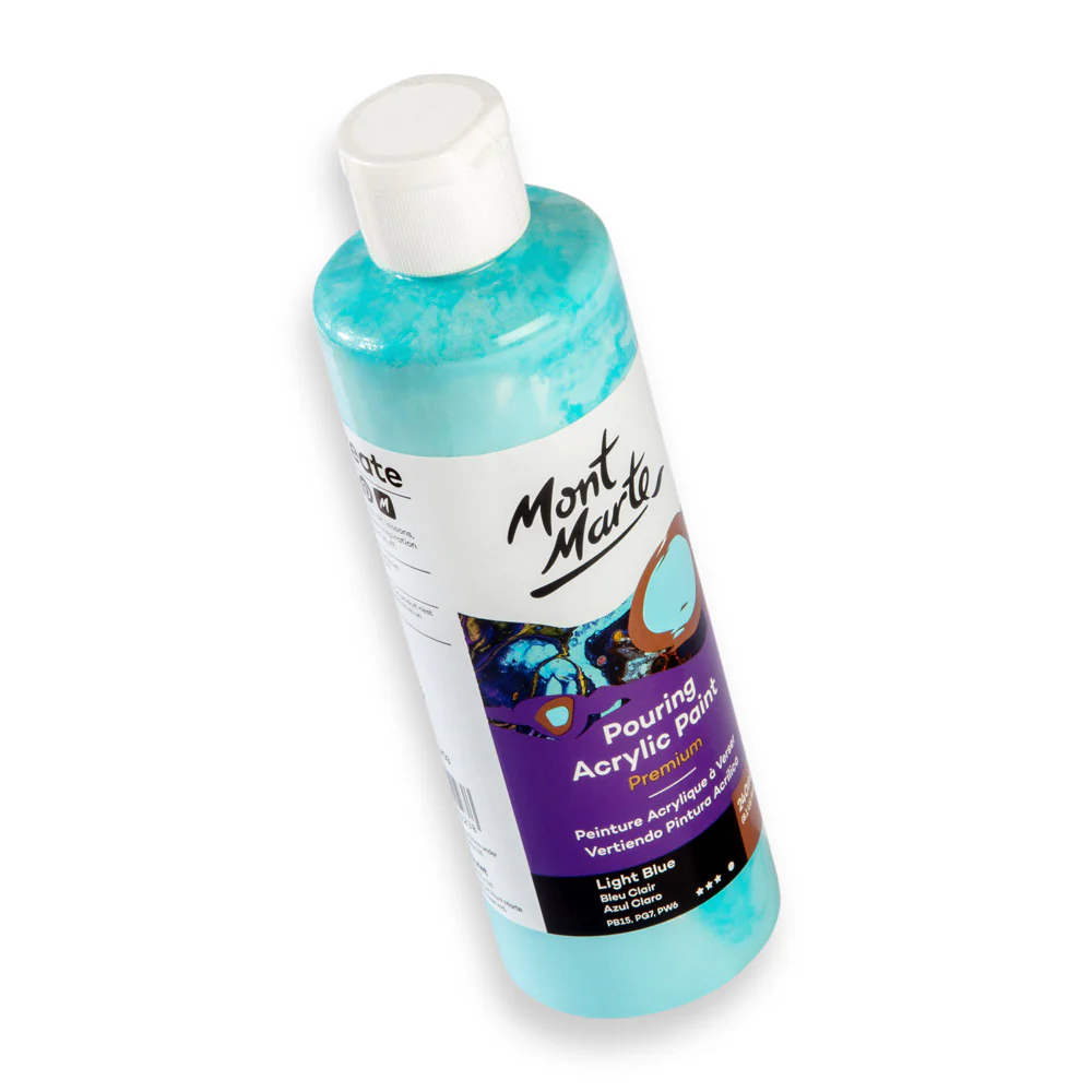 Pouring Acrylic Paint Premium 240ml (8.12 US fl.oz) - Light Blue - Image 2