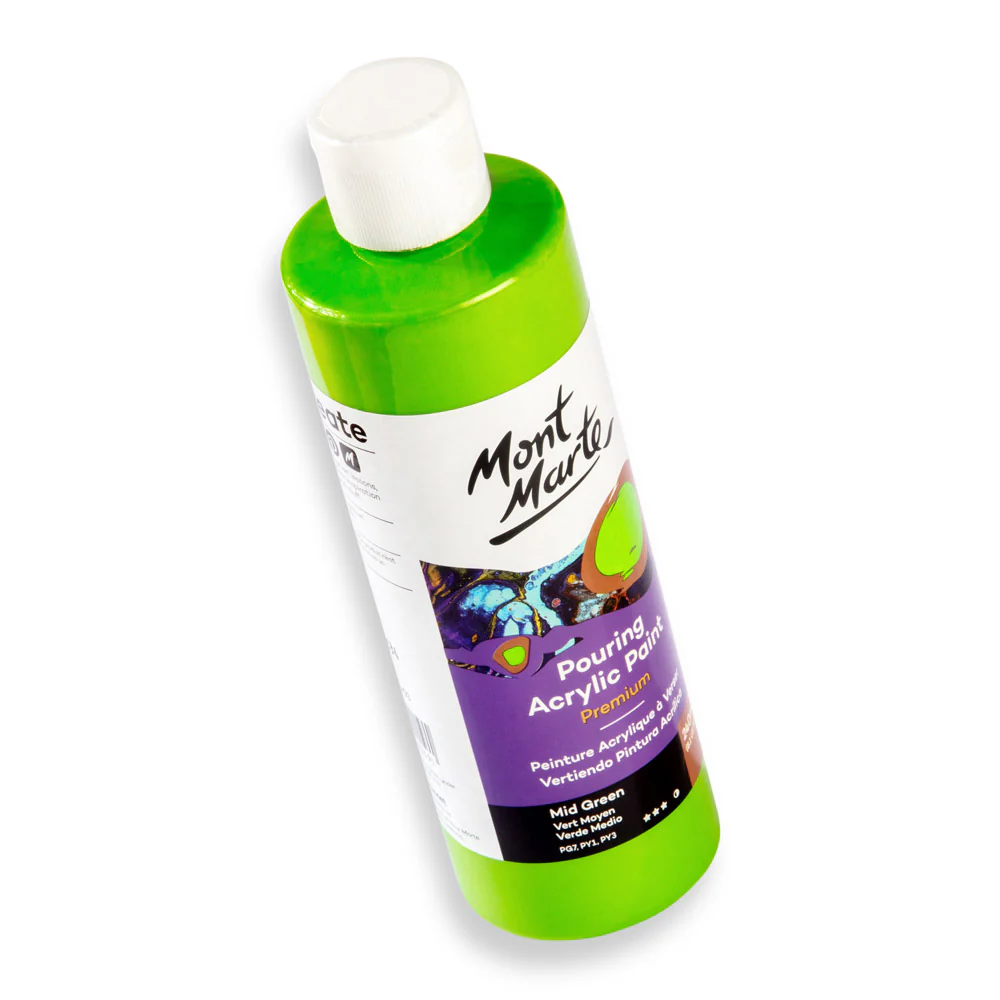 Pouring Acrylic Paint Premium 240ml (8.12 US fl.oz) - Mid Green - Image 2