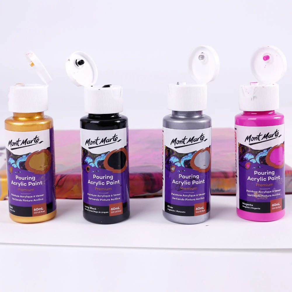 Pouring Acrylic Paint Set Premium 4pc x 60ml (2 US fl.oz) - Cosmic - Image 4