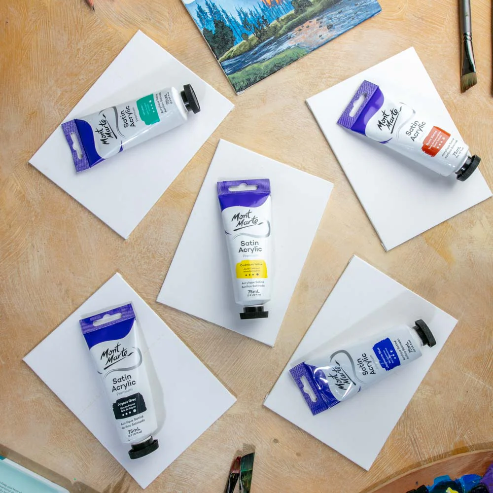 Satin Acrylic Paint Premium 75ml (2.5 US fl.oz) Tube - Cadmium Yellow - Image 8