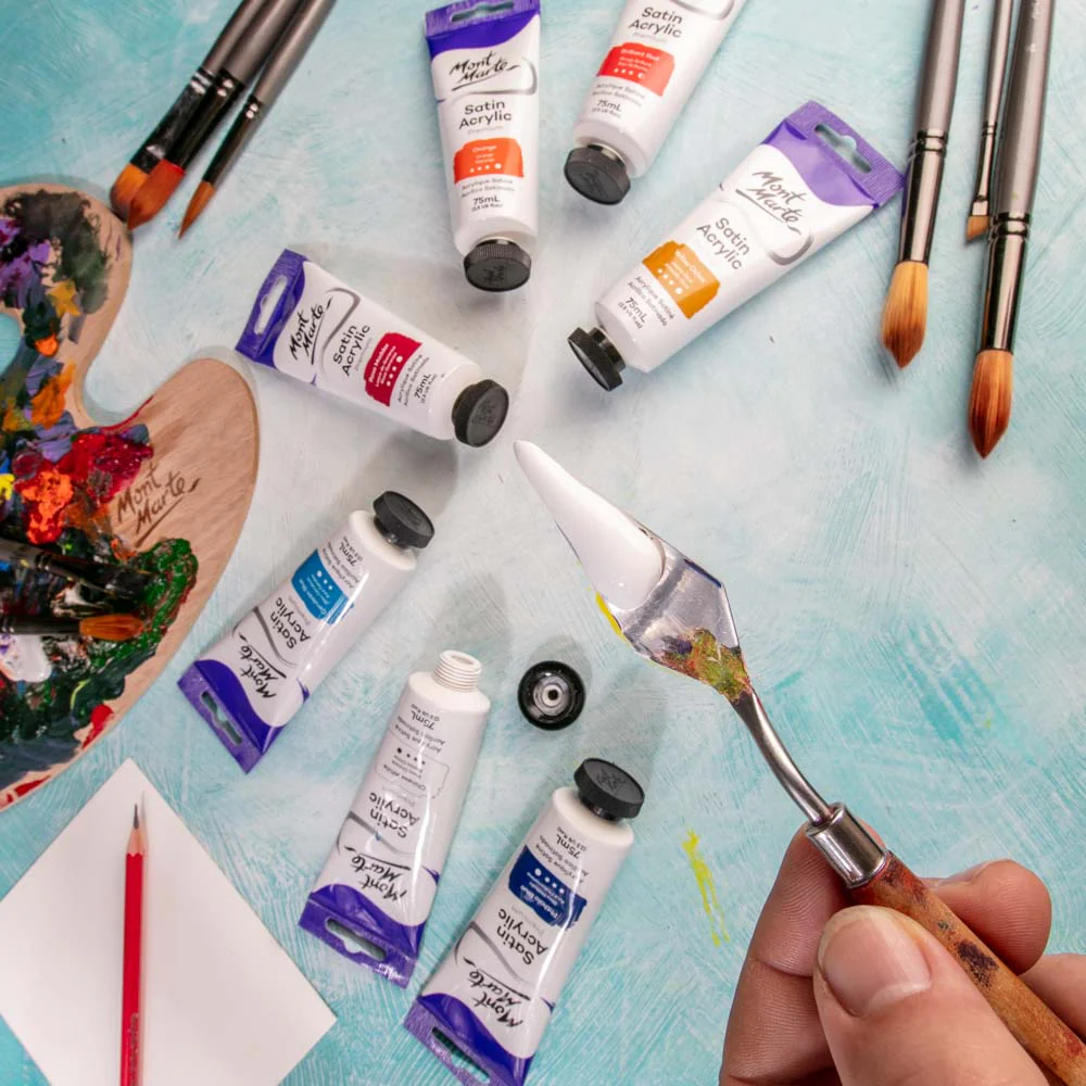 Satin Acrylic Paint Premium 75ml (2.5 US fl.oz) Tube - Chinese White - Image 7
