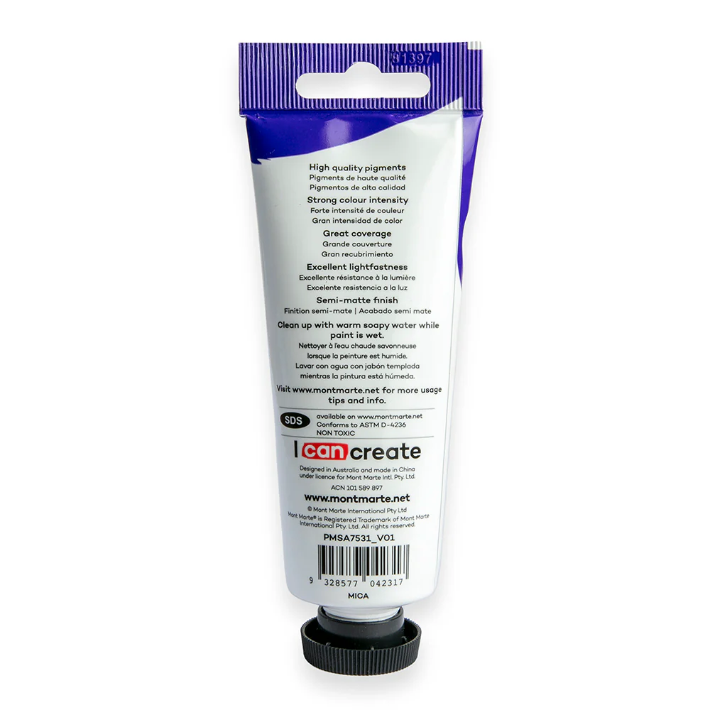 Satin Acrylic Paint Premium 75ml (2.5 US fl.oz) Tube - Gold - Image 3