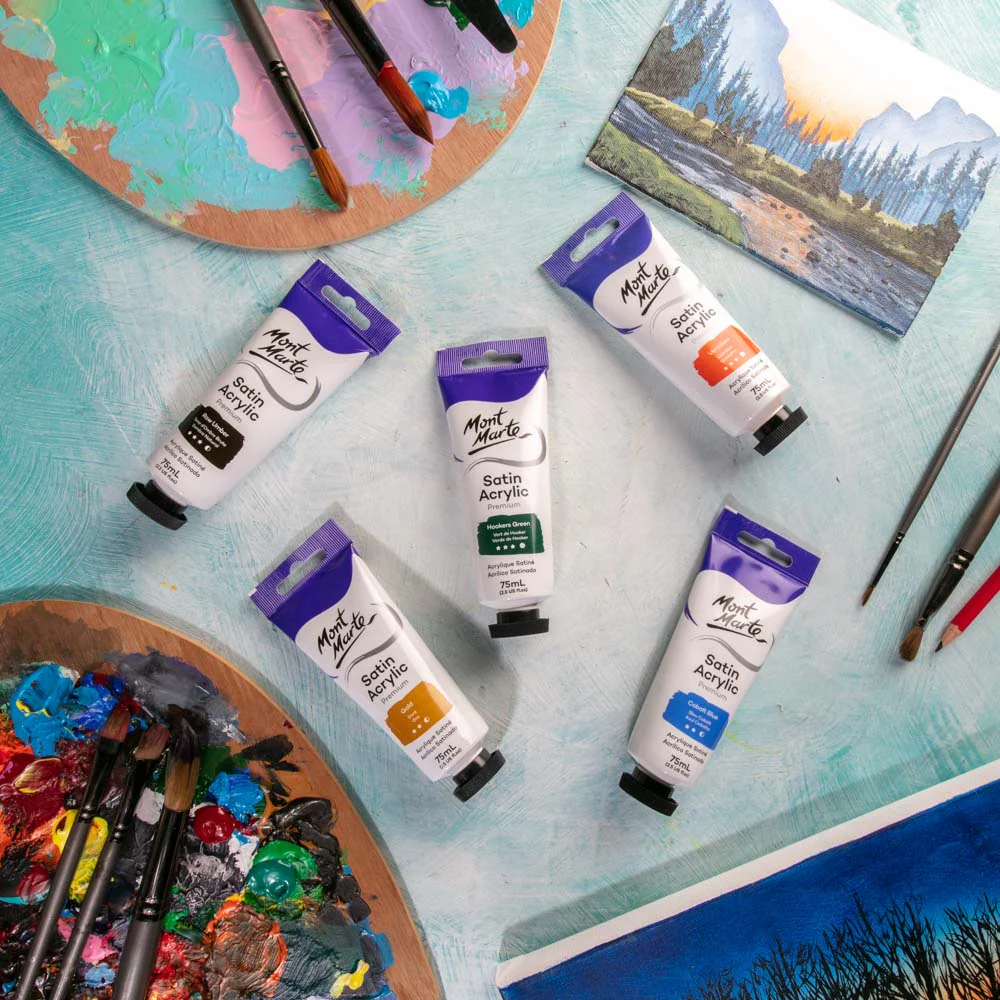 Satin Acrylic Paint Premium 75ml (2.5 US fl.oz) Tube - Hookers Green - Image 8
