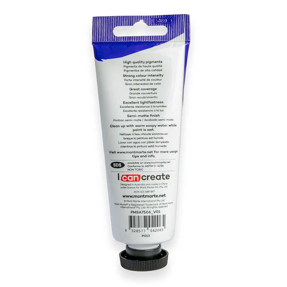 Satin Acrylic Paint Premium 75ml (2.5 US fl.oz) Tube - Orange - Image 3