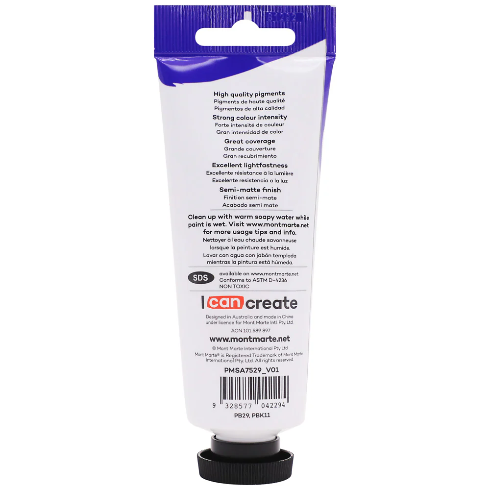 Satin Acrylic Paint Premium 75ml (2.5 US fl.oz) Tube - Paynes Grey - Image 3