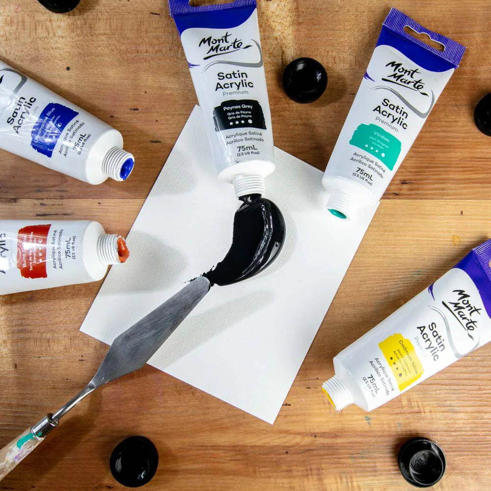 Satin Acrylic Paint Premium 75ml (2.5 US fl.oz) Tube - Paynes Grey - Image 5
