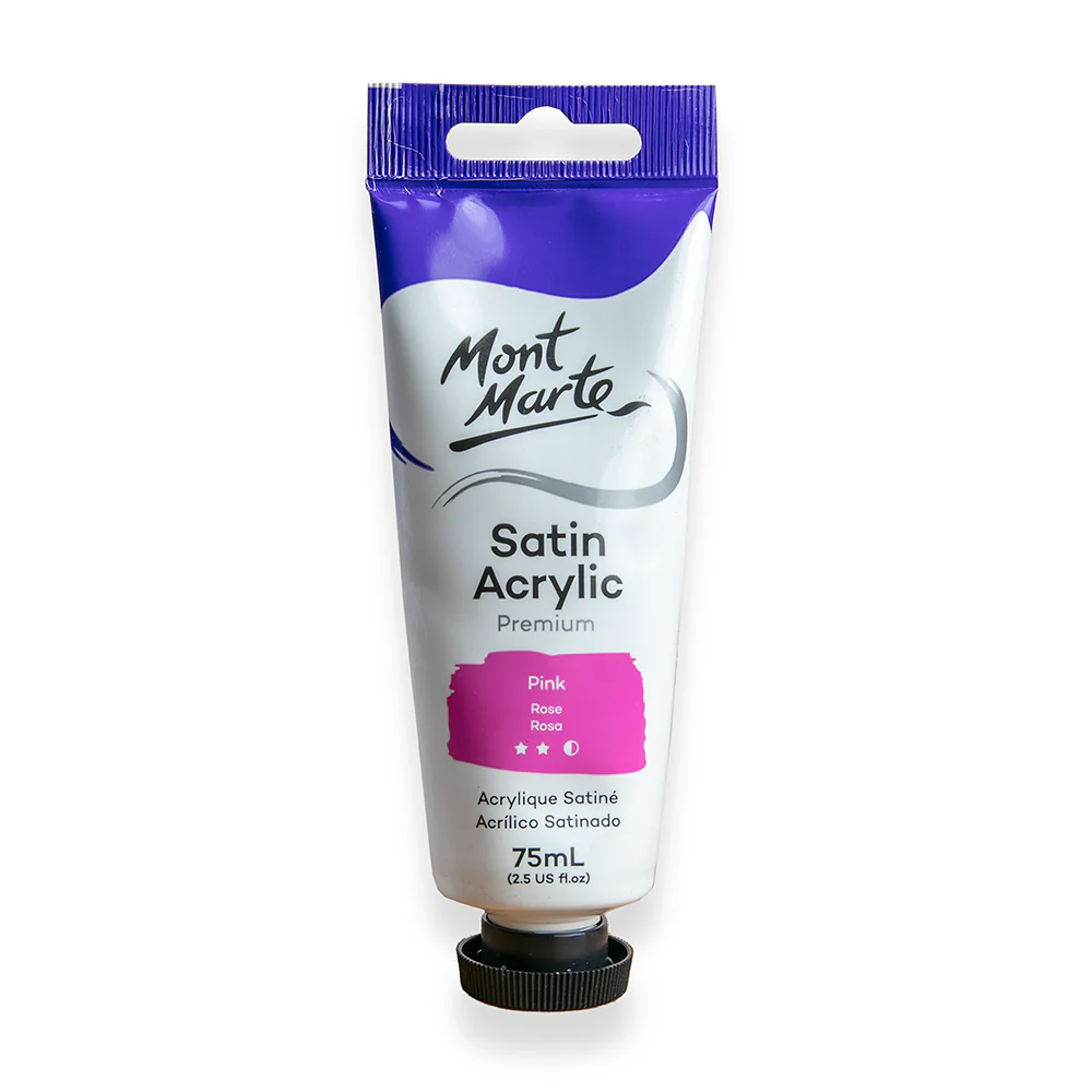 Satin Acrylic Paint Premium 75ml (2.5 US fl.oz) Tube - Pink