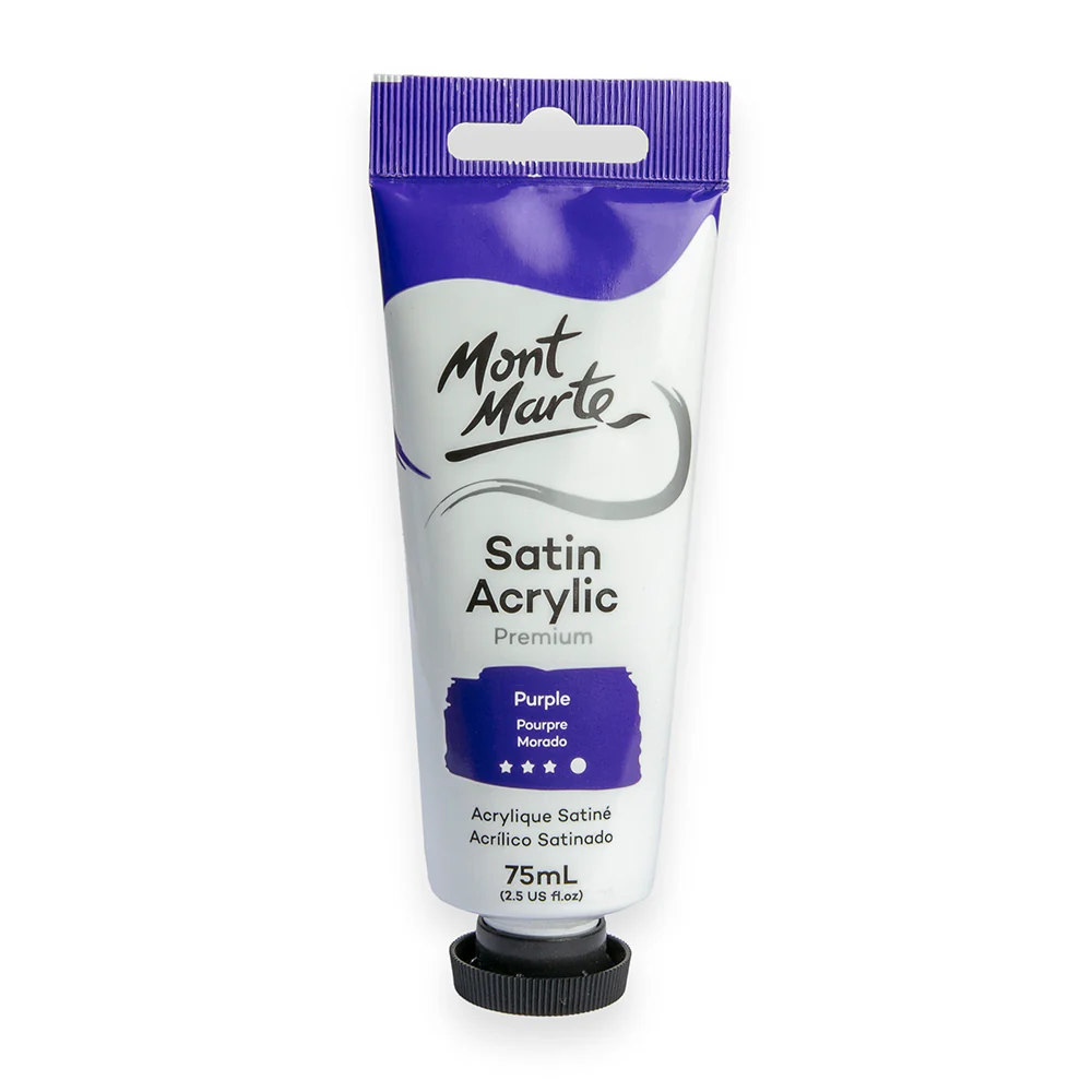 Satin Acrylic Paint Premium 75ml (2.5 US fl.oz) Tube - Purple