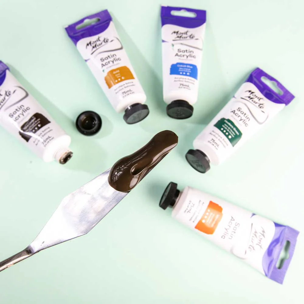 Satin Acrylic Paint Premium 75ml (2.5 US fl.oz) Tube - Raw Umber - Image 7
