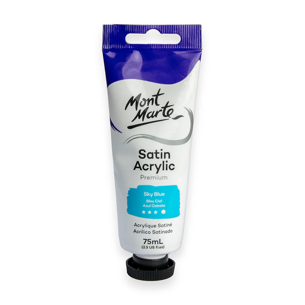 Satin Acrylic Paint Premium 75ml (2.5 US fl.oz) Tube - Sky Blue