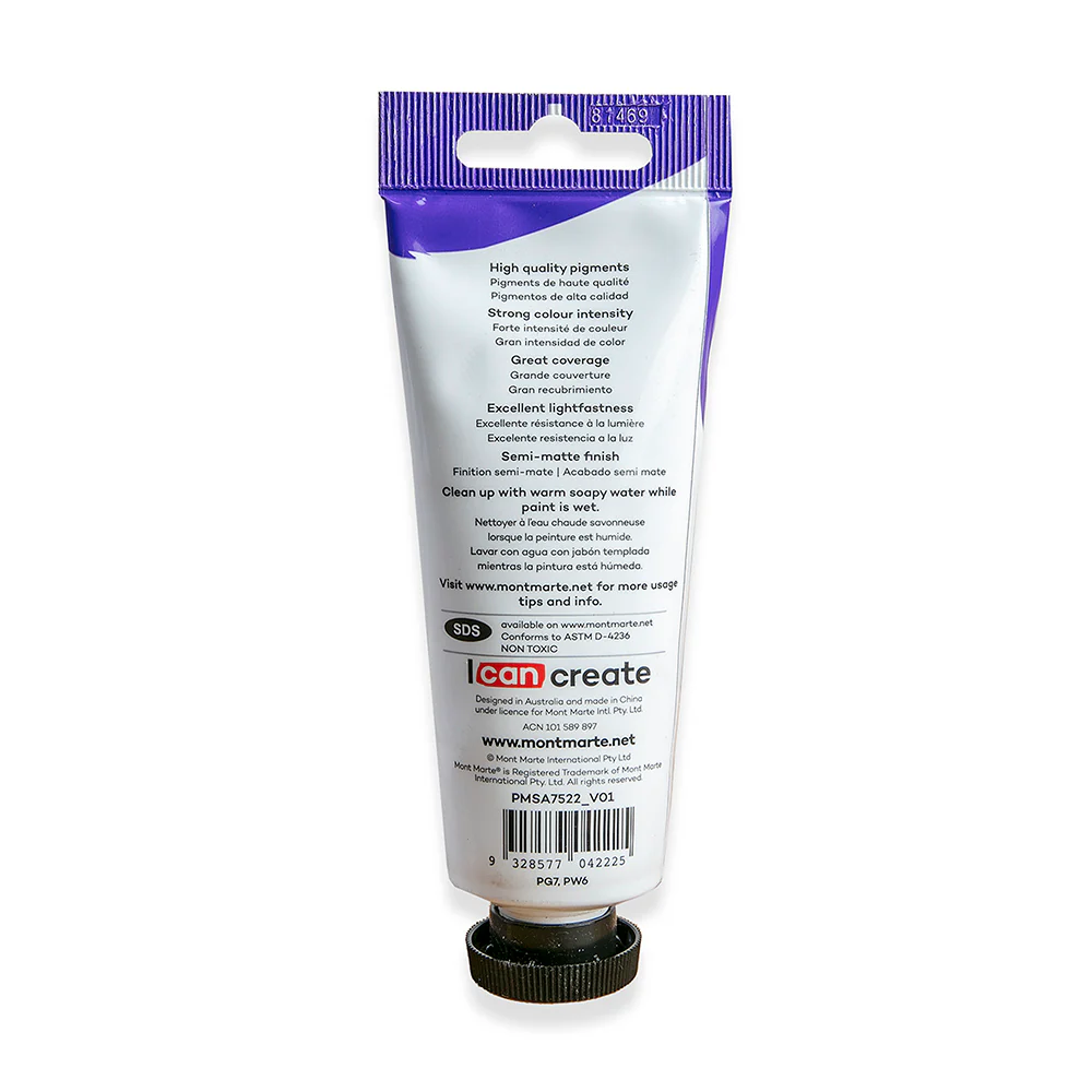 Satin Acrylic Paint Premium 75ml (2.5 US fl.oz) Tube - Viridian - Image 3