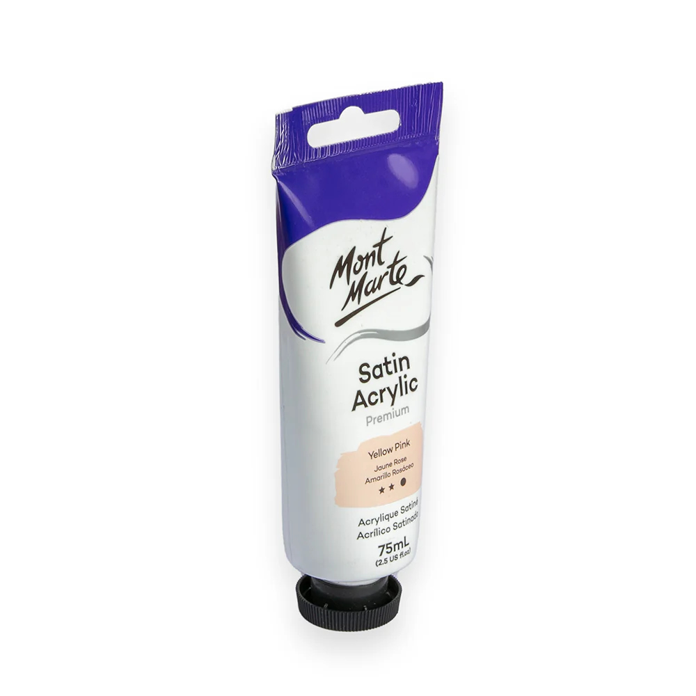 Satin Acrylic Paint Premium 75ml (2.5 US fl.oz) Tube - Yellow Pink - Image 2
