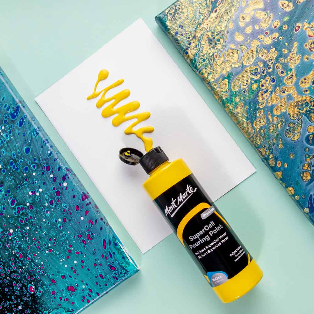 SuperCell Pouring Paint Premium 240ml (8.1 US fl.oz) - Bright Yellow - Image 2