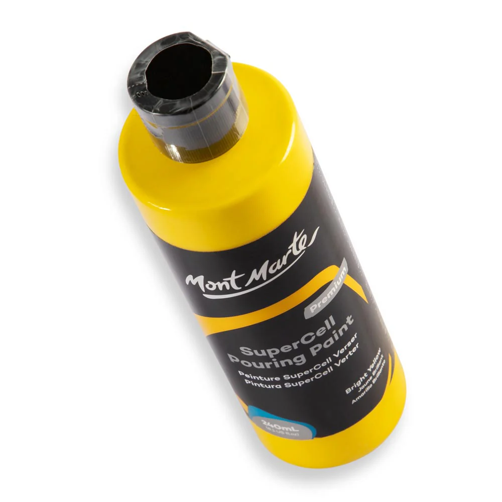 SuperCell Pouring Paint Premium 240ml (8.1 US fl.oz) - Bright Yellow - Image 3