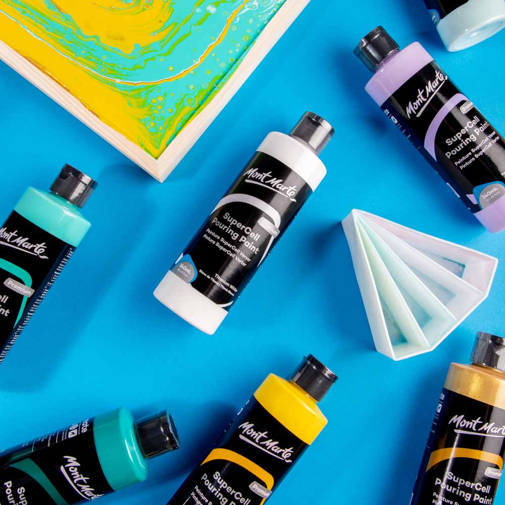 SuperCell Pouring Paint Premium 240ml (8.1 US fl.oz) - Bright Yellow - Image 9