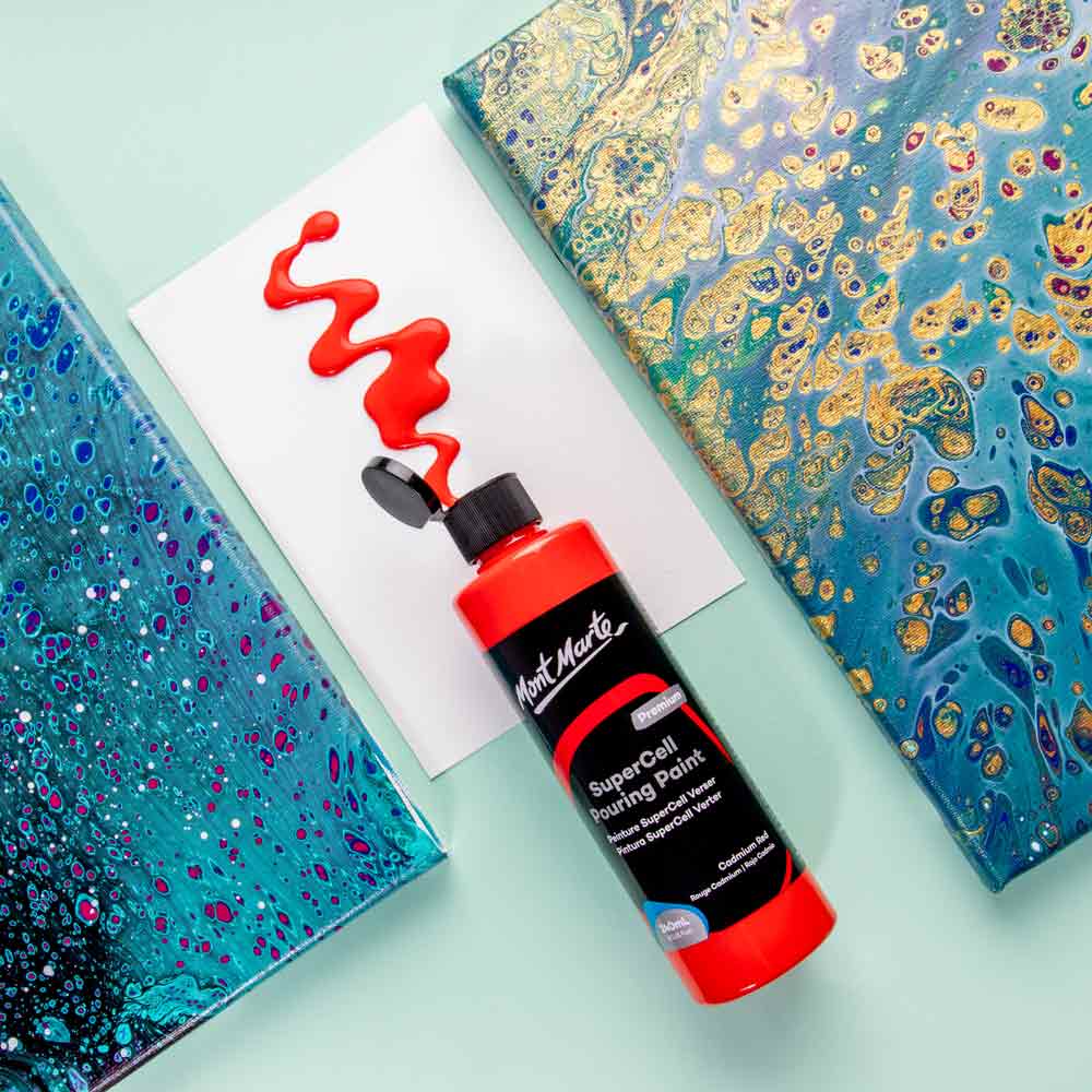 SuperCell Pouring Paint Premium 240ml (8.1 US fl.oz) - Cadmium Red - Image 2
