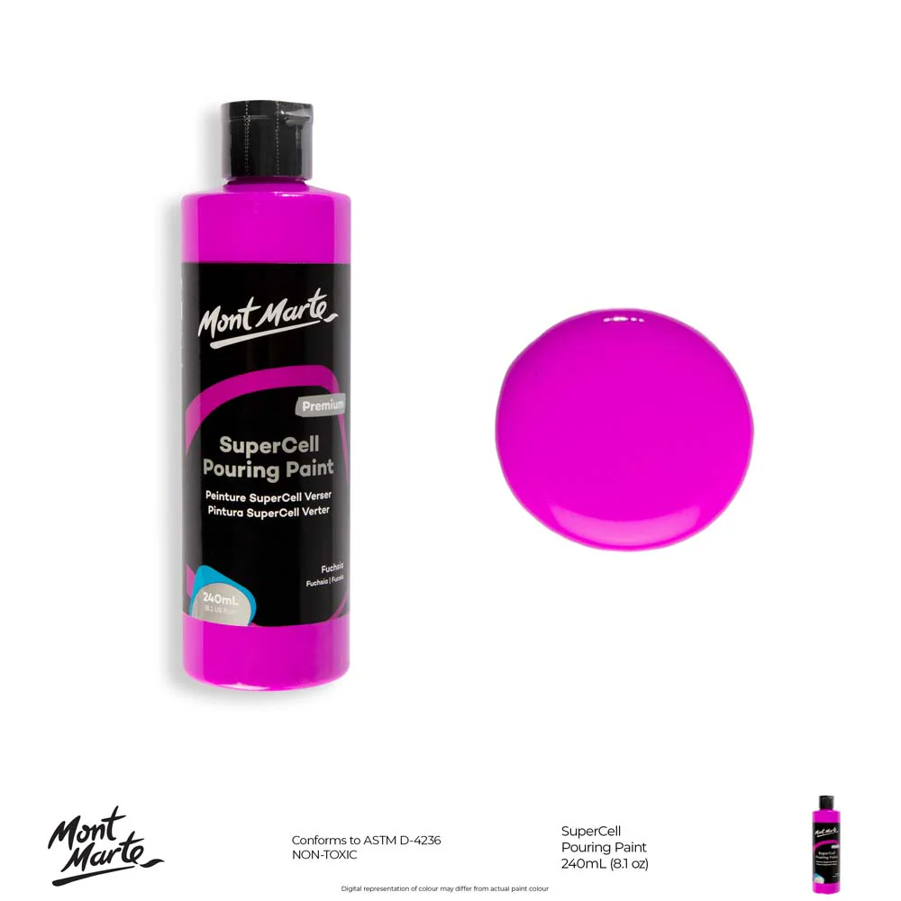 SuperCell Pouring Paint Premium 240ml (8.1 US fl.oz) - Fuchsia - Image 10