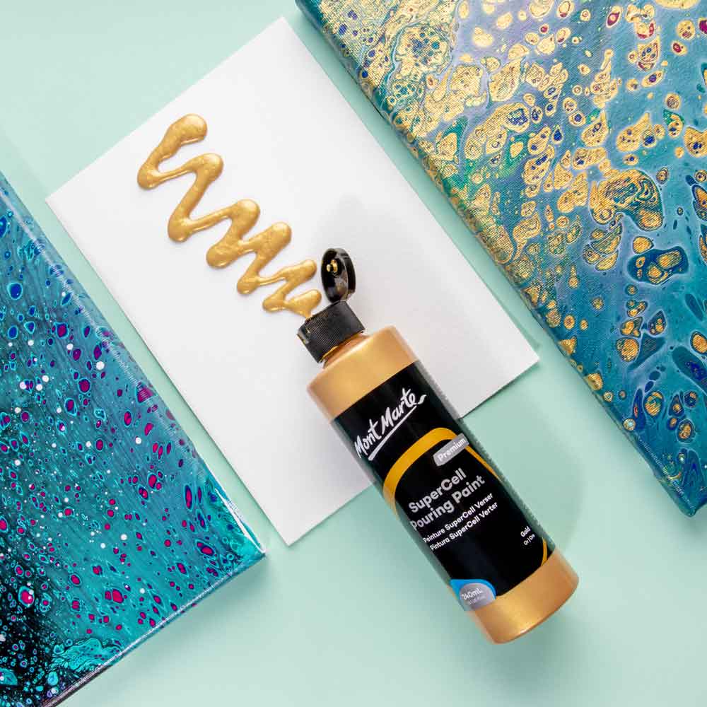 SuperCell Pouring Paint Premium 240ml (8.1 US fl.oz) - Gold - Image 2