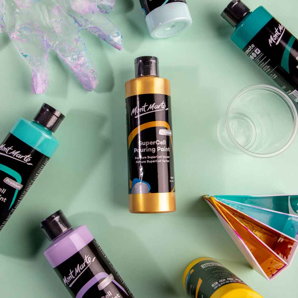 SuperCell Pouring Paint Premium 240ml (8.1 US fl.oz) - Gold - Image 8