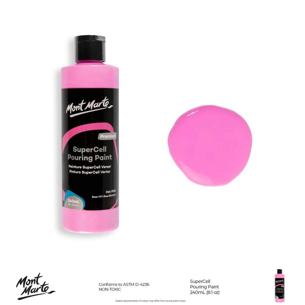 SuperCell Pouring Paint Premium 240ml (8.1 US fl.oz) - Hot Pink - Image 10