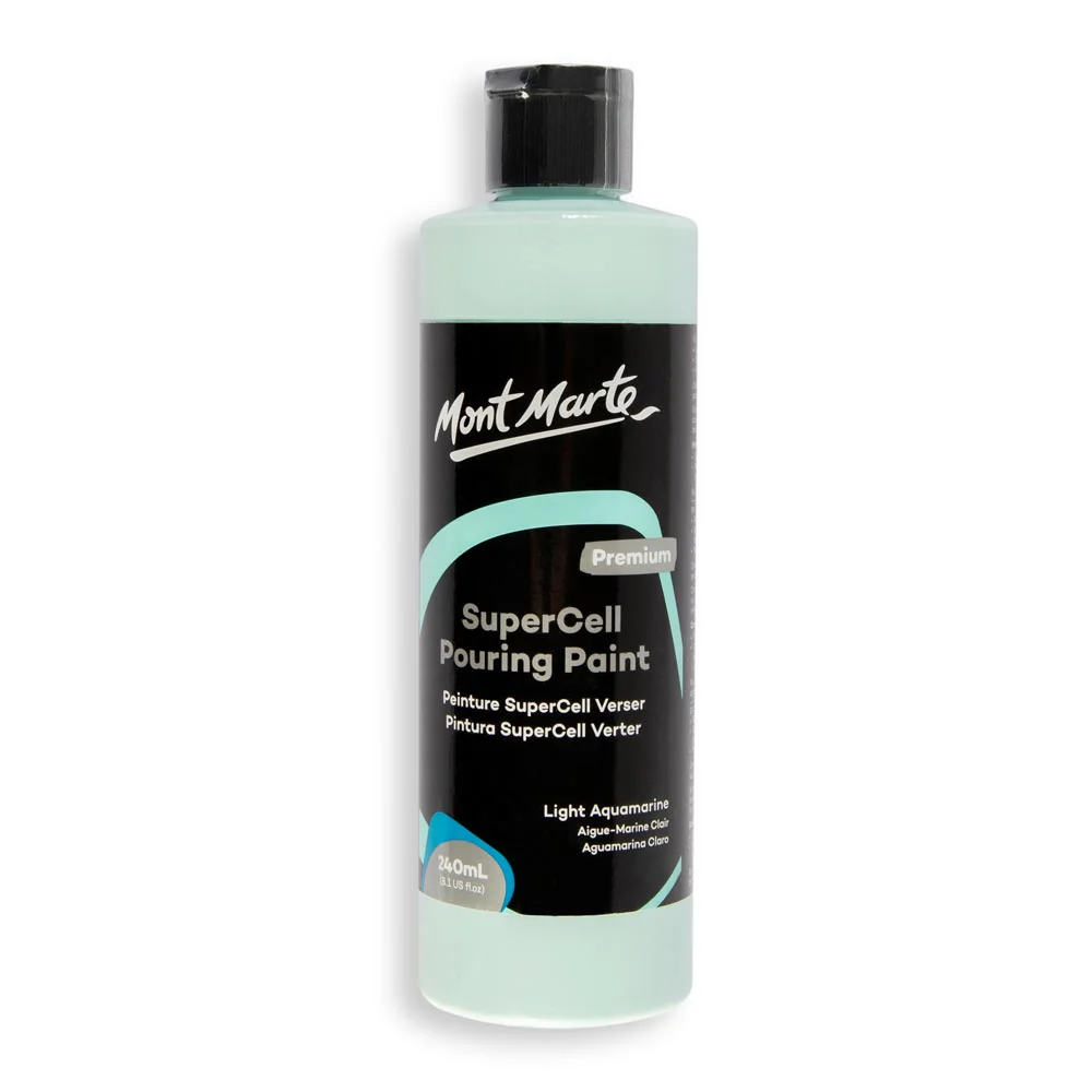 SuperCell Pouring Paint Premium 240ml (8.1 US fl.oz) - Light Aquamarine