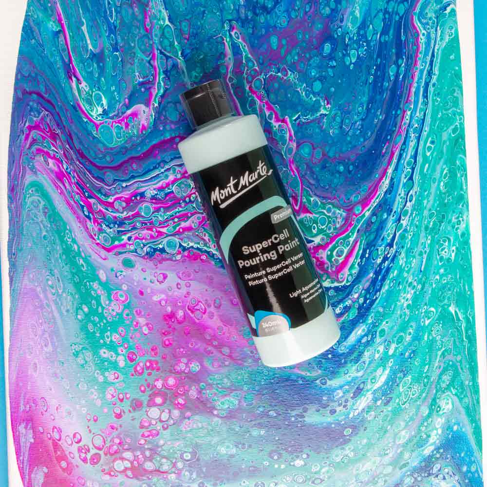 SuperCell Pouring Paint Premium 240ml (8.1 US fl.oz) - Light Aquamarine - Image 5