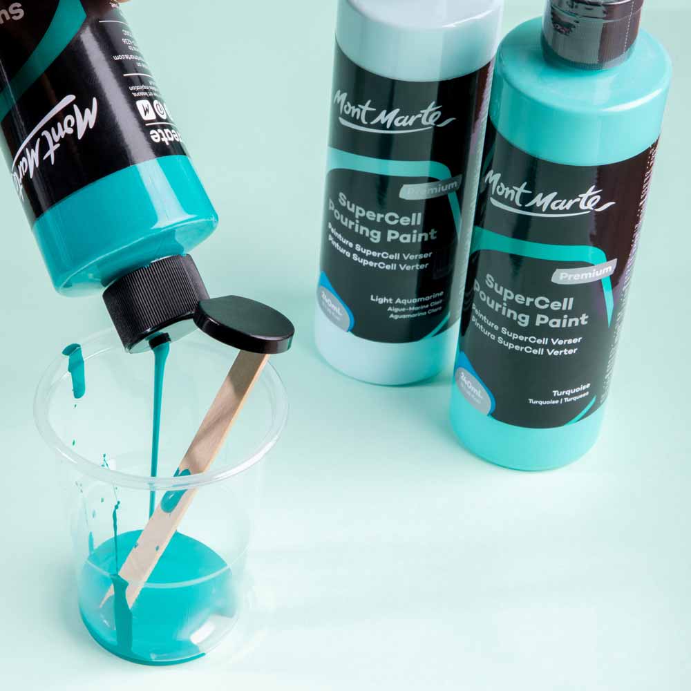 SuperCell Pouring Paint Premium 240ml (8.1 US fl.oz) - Light Aquamarine - Image 8