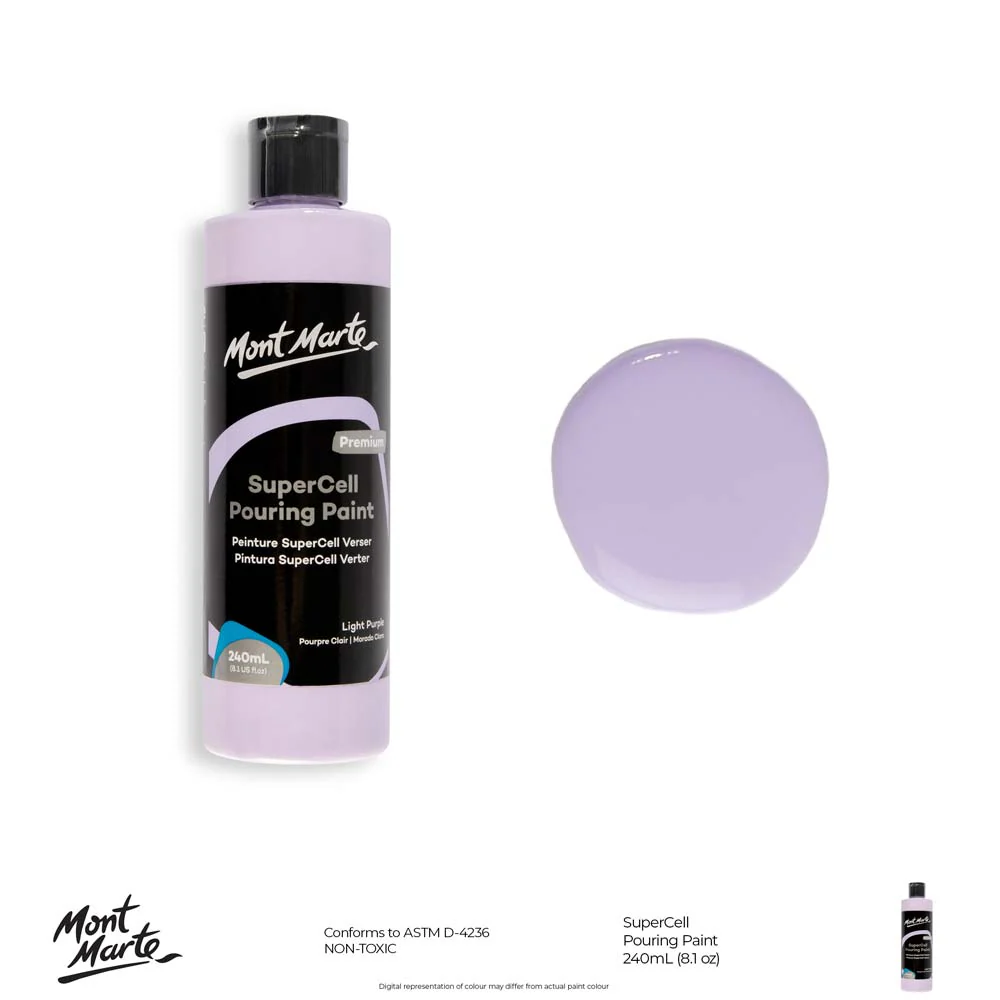 SuperCell Pouring Paint Premium 240ml (8.1 US fl.oz) - Light Purple - Image 10