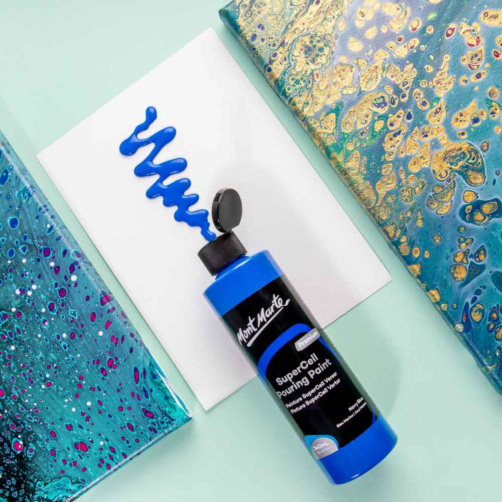 SuperCell Pouring Paint Premium 240ml (8.1 US fl.oz) - Navy Blue - Image 2