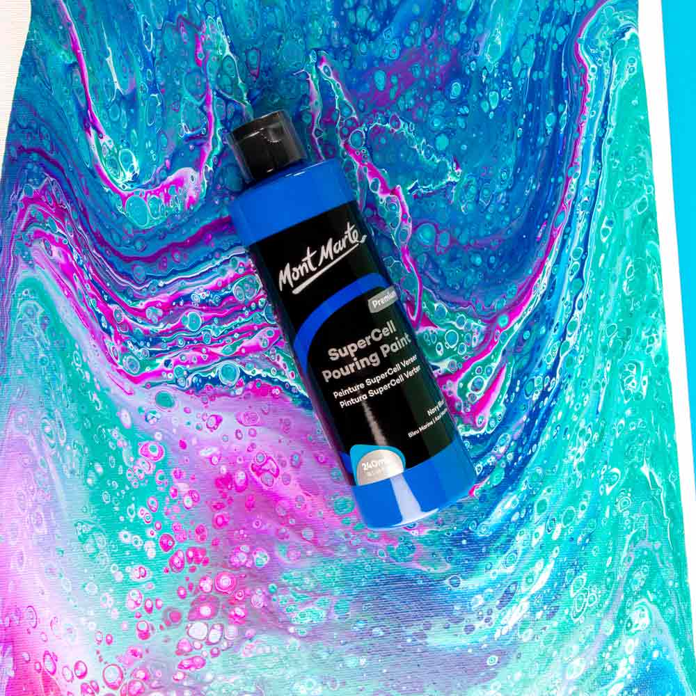 SuperCell Pouring Paint Premium 240ml (8.1 US fl.oz) - Navy Blue - Image 5