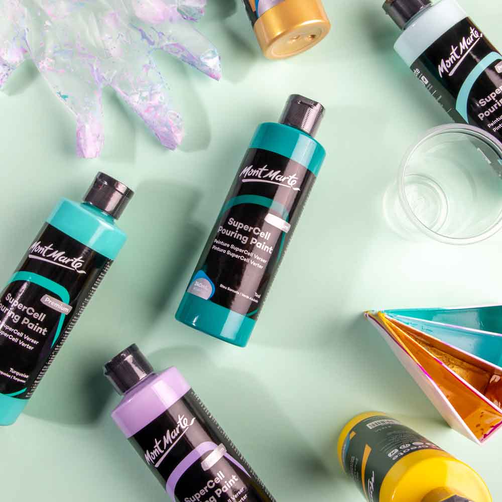 SuperCell Pouring Paint Premium 240ml (8.1 US fl.oz) - Teal - Image 9