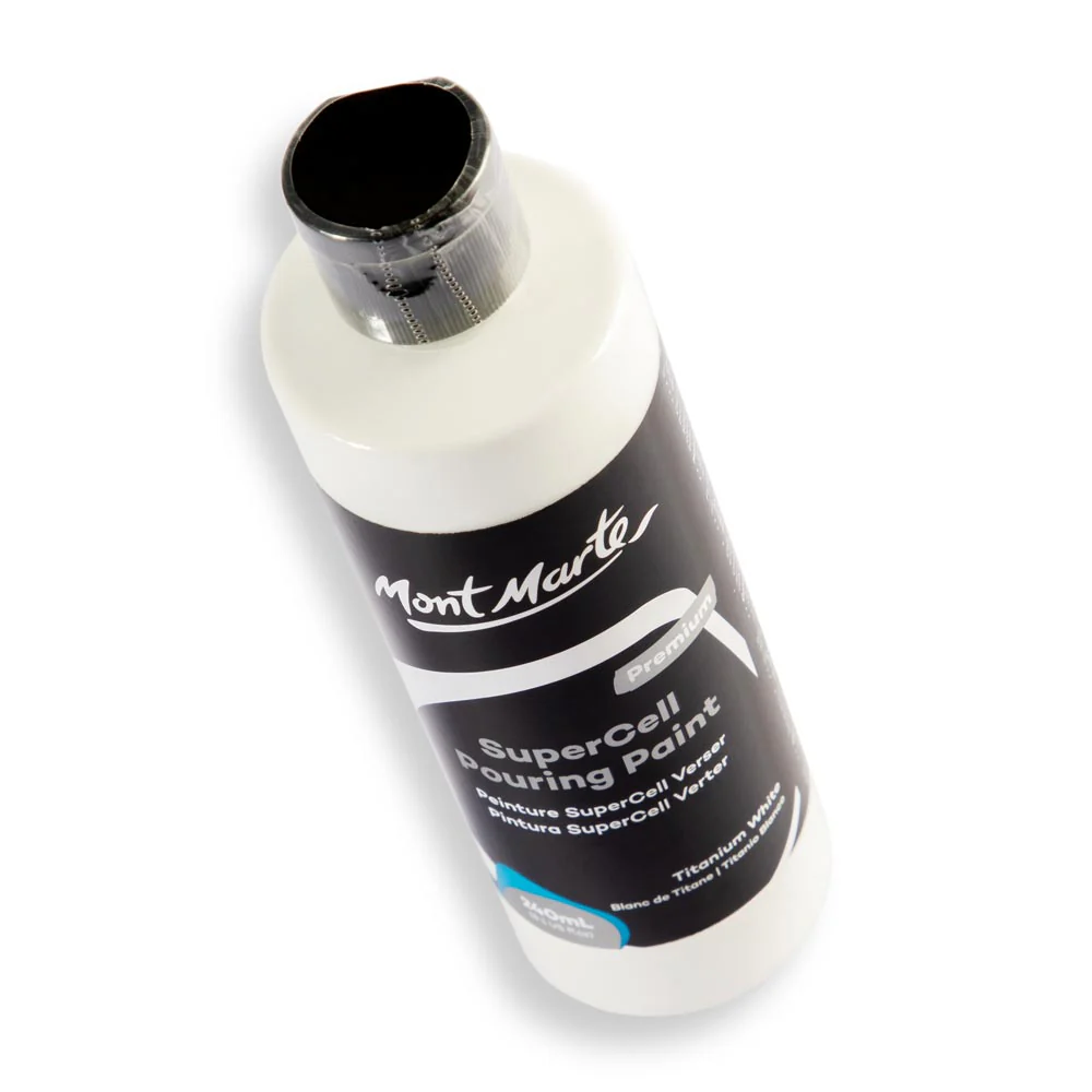 SuperCell Pouring Paint Premium 240ml (8.1 US fl.oz) - Titanium White - Image 4