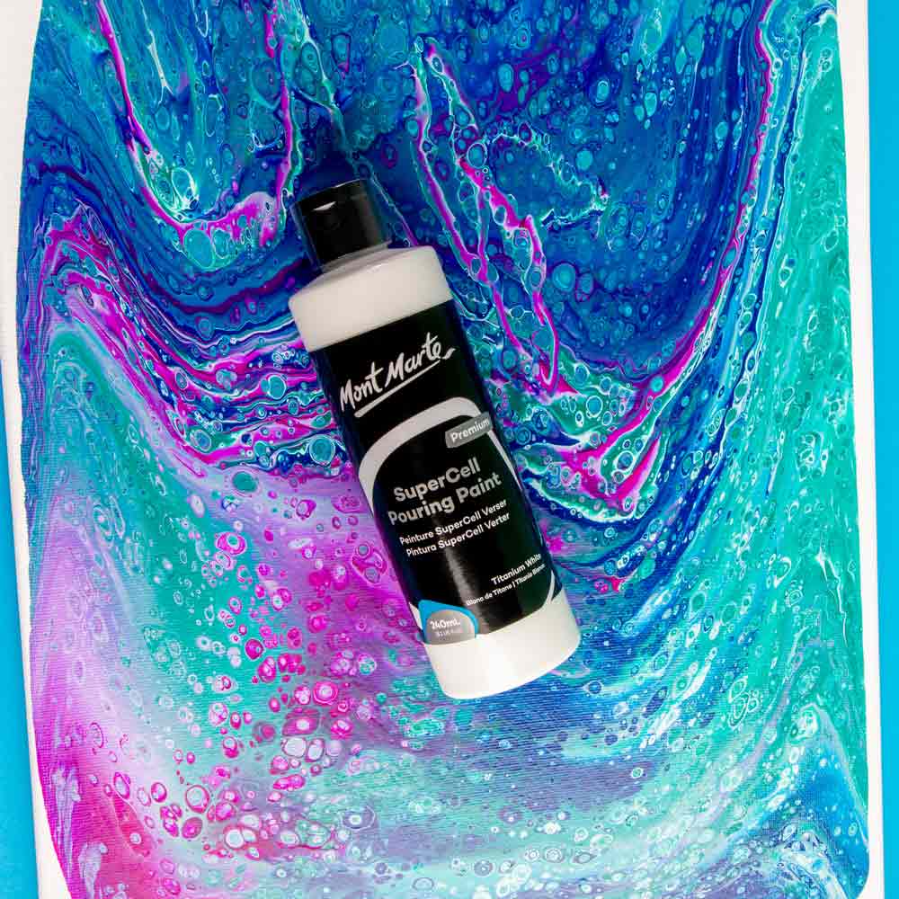 SuperCell Pouring Paint Premium 240ml (8.1 US fl.oz) - Titanium White - Image 5
