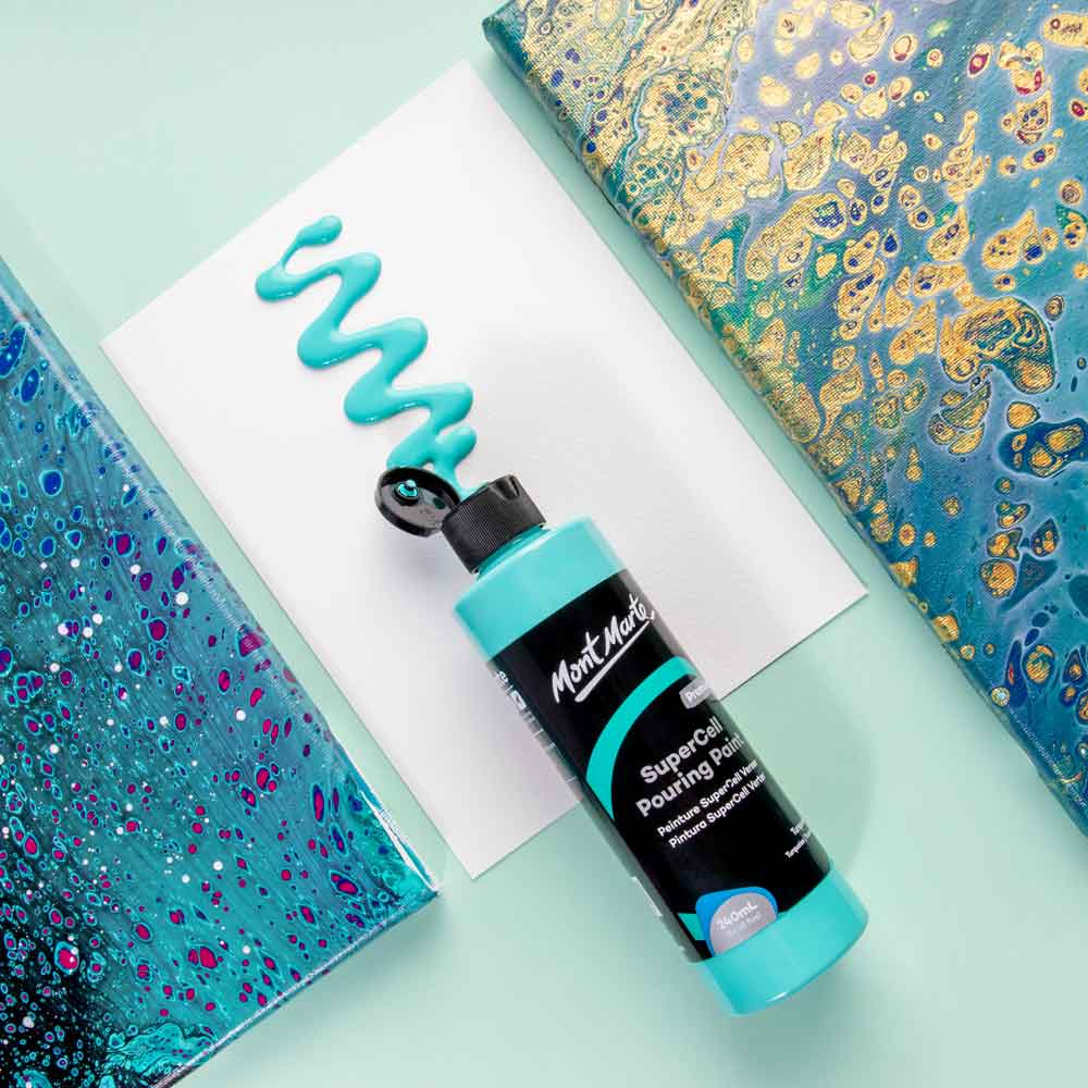 SuperCell Pouring Paint Premium 240ml (8.1 US fl.oz) - Turquoise - Image 2