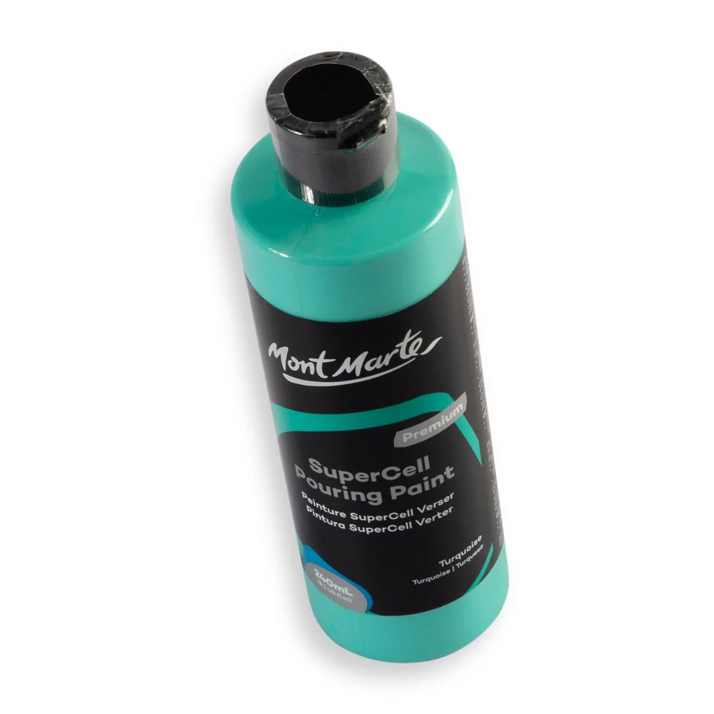 SuperCell Pouring Paint Premium 240ml (8.1 US fl.oz) - Turquoise - Image 3