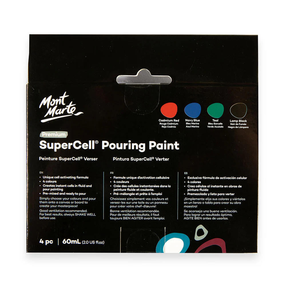 SuperCell Pouring Paint Set Premium 4pc x 60ml (2 US fl.oz) - Galaxy - Image 4