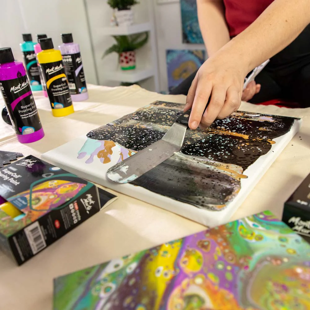 SuperCell Pouring Paint Set Premium 4pc x 60ml (2 US fl.oz) - Night Sky - Image 7