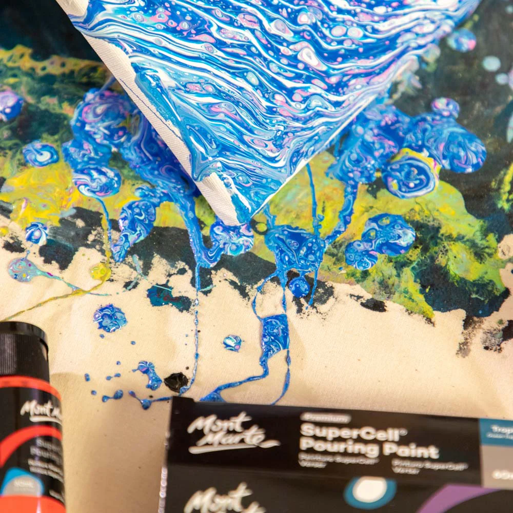 SuperCell Pouring Paint Set Premium 4pc x 60ml (2 US fl.oz) - Tropical Ocean - Image 8