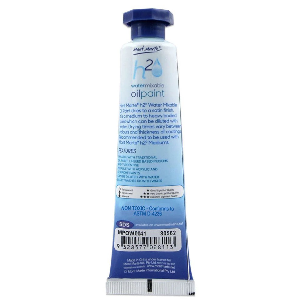 Water Mixable Oil Paint 37ml (1.25oz) - Mars Black - Image 2
