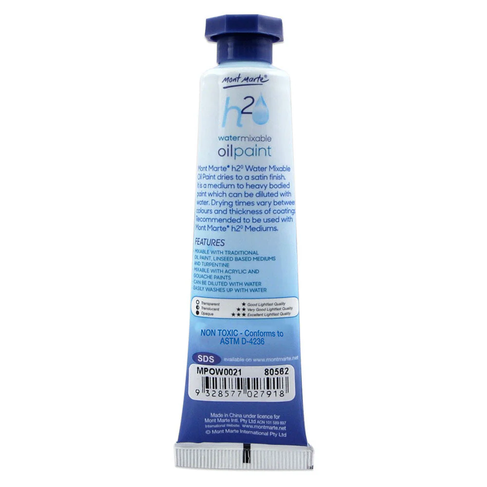 Water Mixable Oil Paint 37ml (1.25oz) - Sky Blue - Image 2
