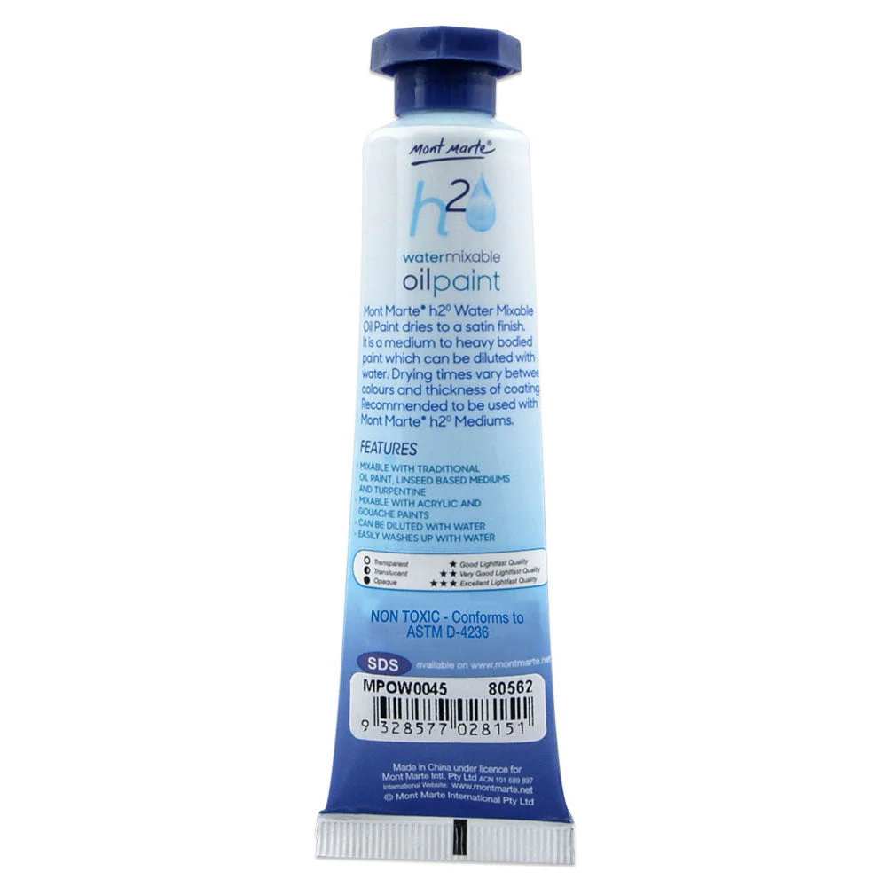 Water Mixable Oil Paint 37ml (1.25oz) - Trans Blue - Image 2