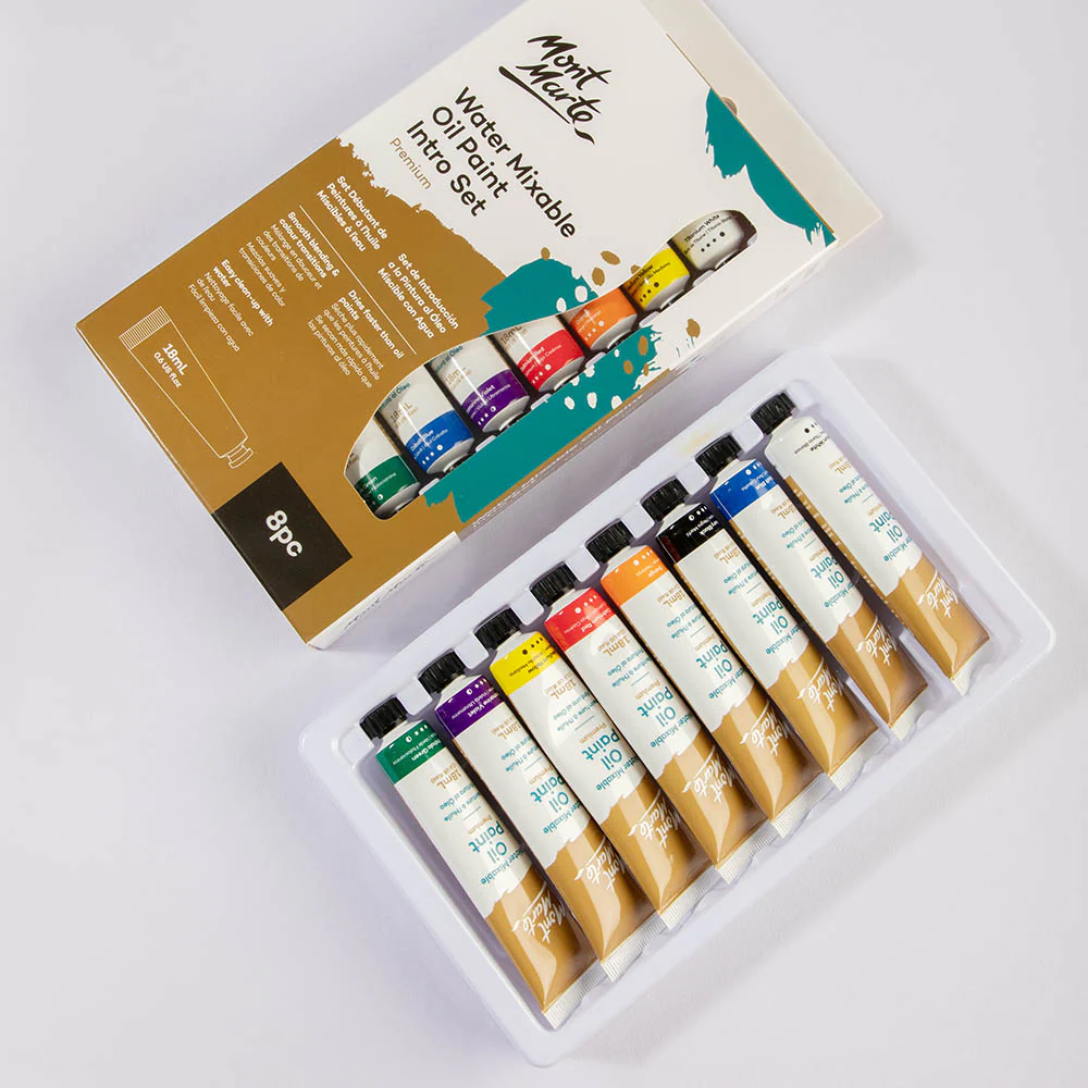 Water Mixable Oil Paint Intro Set Premium 8pc x 18ml  (0.6 US fl.oz) - Image 2