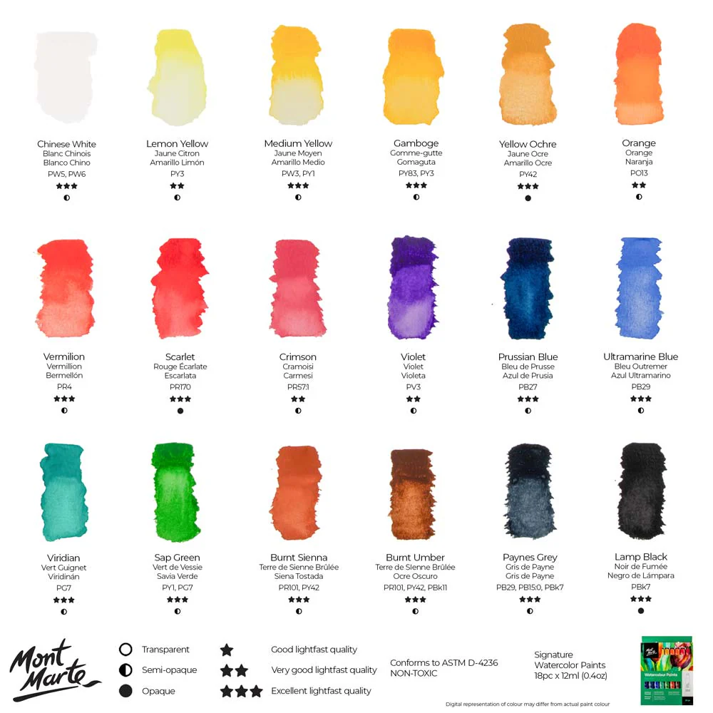 Watercolour Paints Signature 18pc x 12ml (0.4 US fl.oz) - Image 7