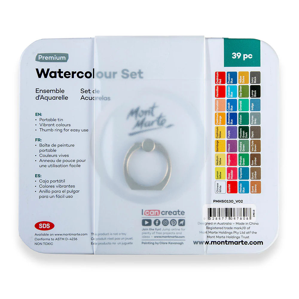 Watercolour Set in Tin Premium 39pc - Image 4