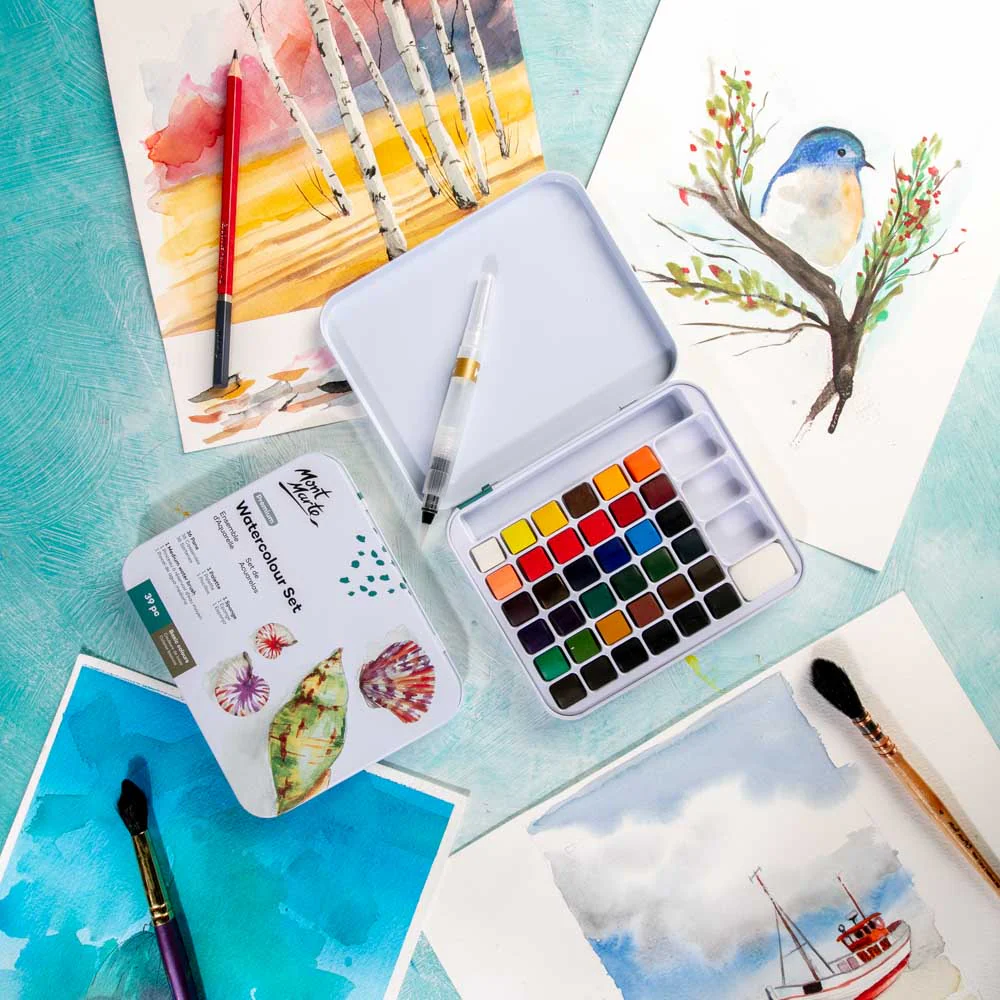 Watercolour Set in Tin Premium 39pc - Image 9